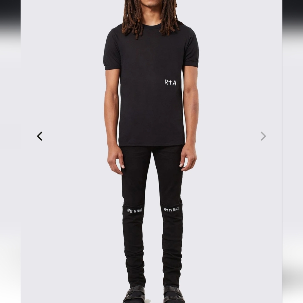 R+A Beyant Destroyed  Skinny Rest In Peace Size 30
